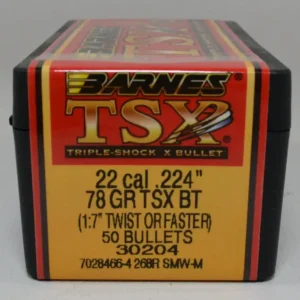 Barnes .224 / 224 Valkyrie 78 Grain Triple Shock X Boat Tail (50)