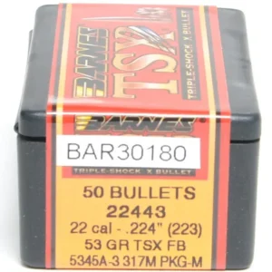 Barnes .224 / 22 53 Grain Triple-Shock X Flat Base Bullet (50 ct.)