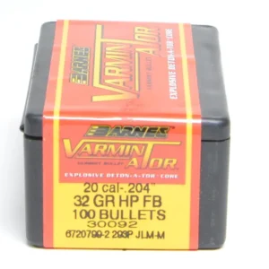 Barnes .204 / 20 32 Grain Varminator Hollow Point Flat Base Bullet (100 ct.)