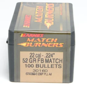 Barnes .224 / 22 52 Grain Match Burner Flat Base Bullet (100 ct.)